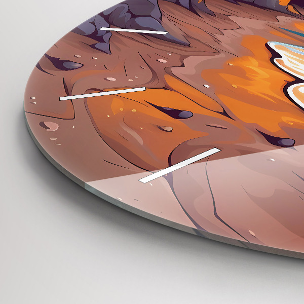 Ceas rotund de perete din sticlă Oceanul și soarele de poveste