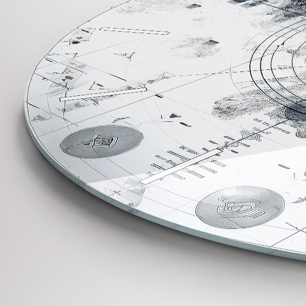 Ceas rotund de perete din sticlă Munți de desene animate