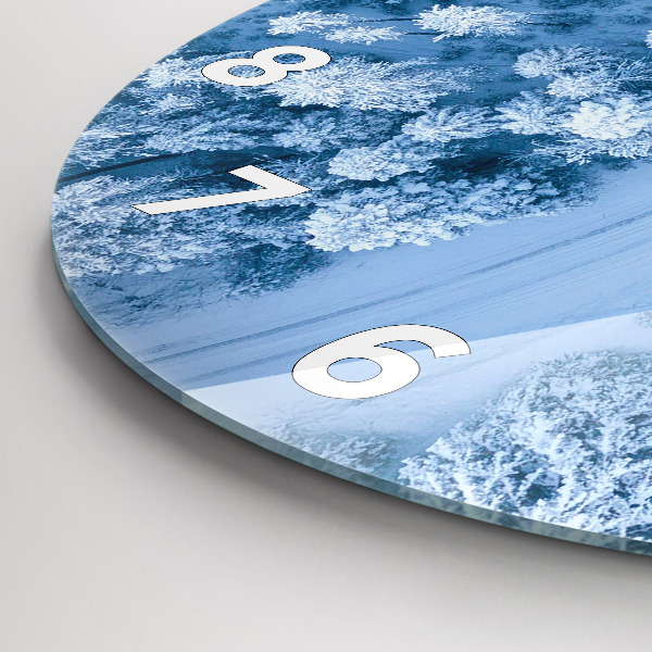 Ceas rotund de perete din sticlă Pădure dintr-o dronă