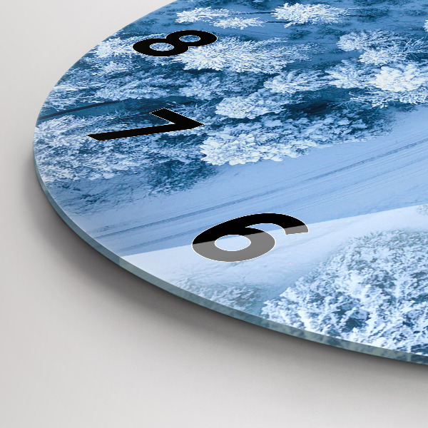 Ceas rotund de perete din sticlă Pădure dintr-o dronă