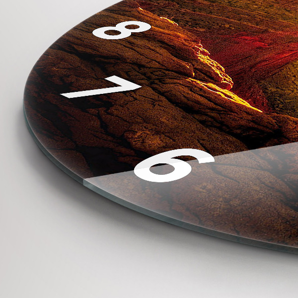 Ceas rotund de perete din sticlă Marele Canion Arizona