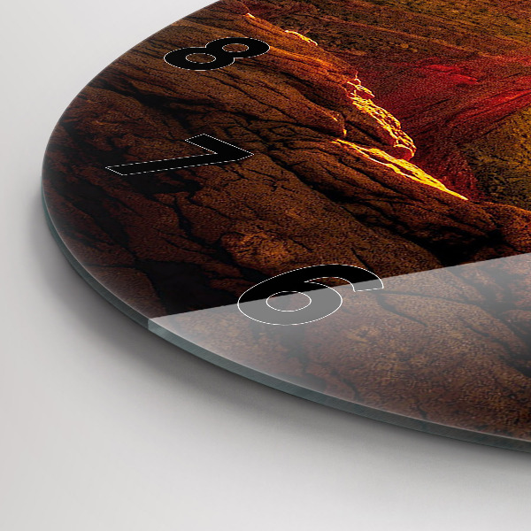 Ceas rotund de perete din sticlă Marele Canion Arizona