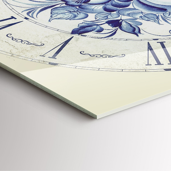 Ceas din sticlă pătrat Modré květy