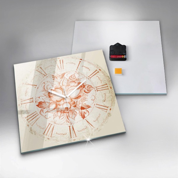 Ceas din sticlă pătrat římský motiv