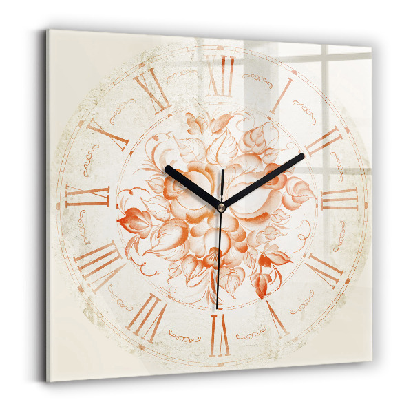 Ceas din sticlă pătrat římský motiv