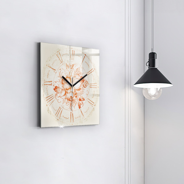 Ceas din sticlă pătrat římský motiv