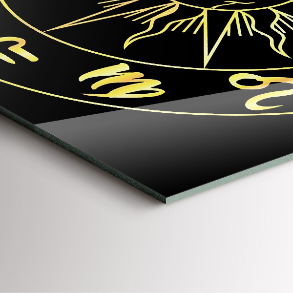 Ceas din sticlă pătrat Zlatá znamení zvěrokruhu se sluncem