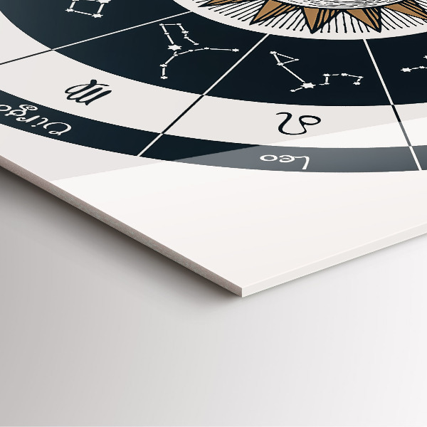 Ceas din sticlă pătrat Souhvězdí zvěrokruhu na modrém pozadí