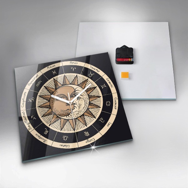 Ceas din sticlă pătrat Slunce a zvěrokruhy