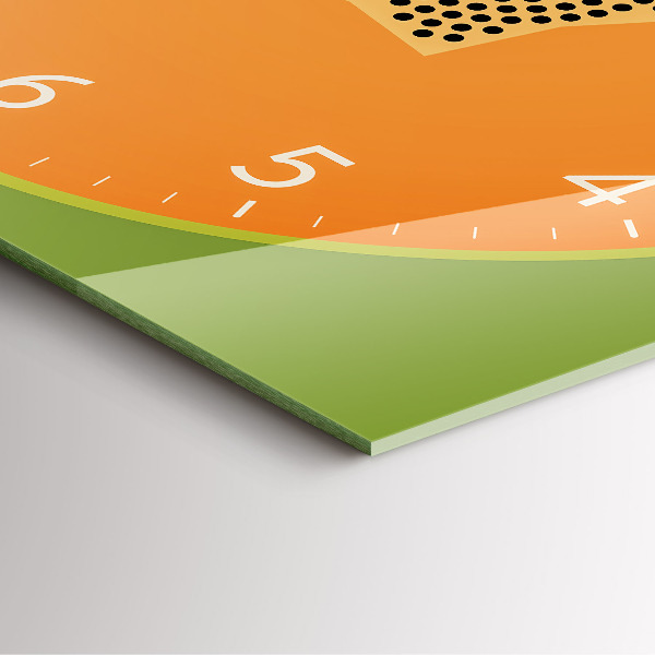 Ceas din sticlă pătrat Papája ovoce