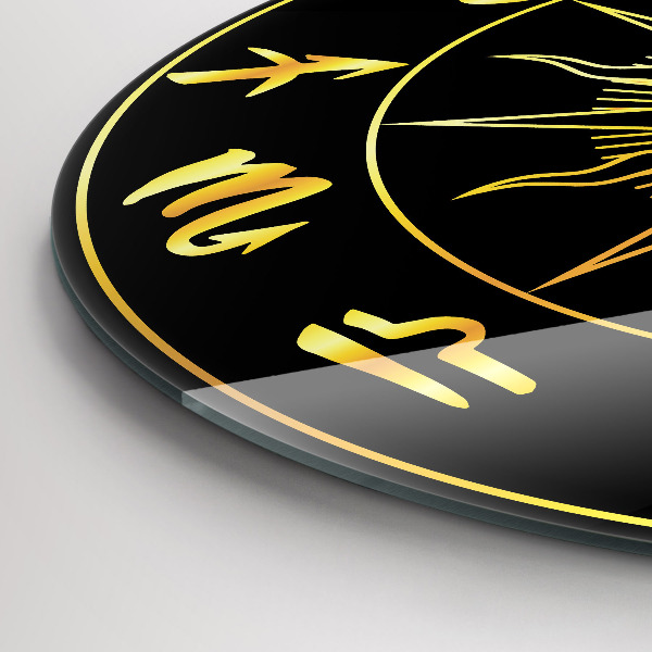 Ceas din sticlă rotund Zlatá znamení zvěrokruhu