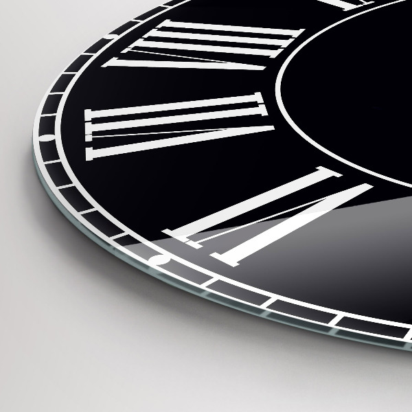 Ceas din sticlă rotund Černé římské číslice