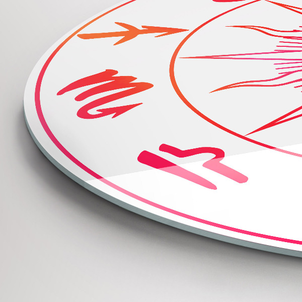 Ceas din sticlă rotund Barevná znamení zvěrokruhu